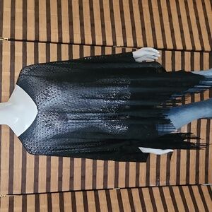 Open lace poncho